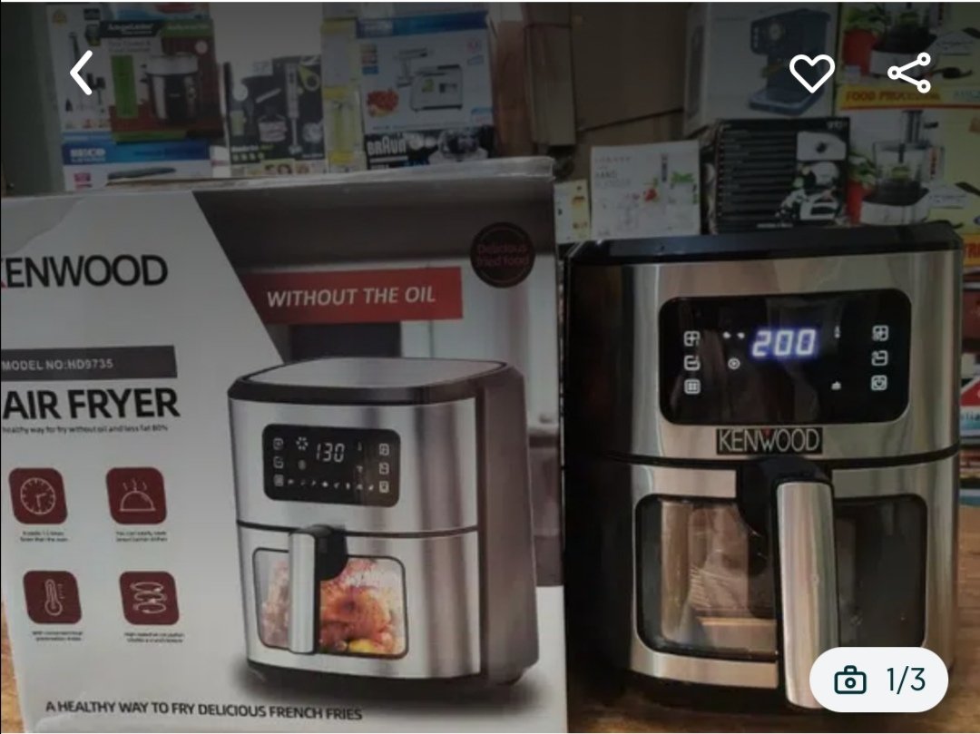 Kenwood 6.5L Large Size Digital Air Fryer Baking Oven Deep Fryer Mixer