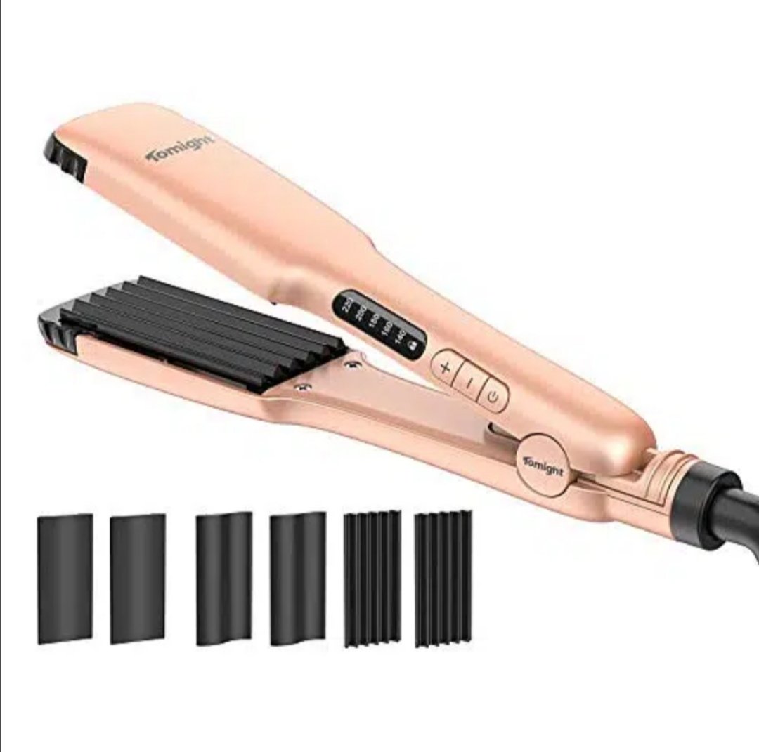 Hair Straightener, Hair Crimper Tomight 3 in 1 with 6 Ceramic Plates,