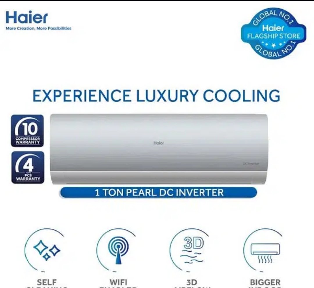 haier 12HFP 1 ton brand new box pack 2 colour available gold & silver