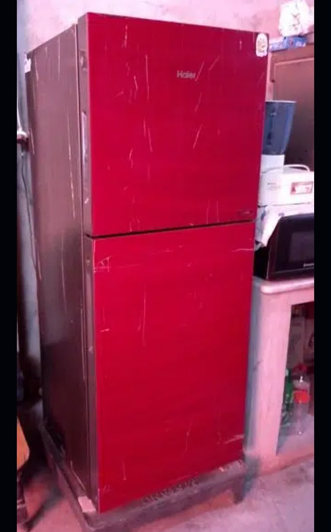 haier HRF-306 glass door fridge 10 cubic feet